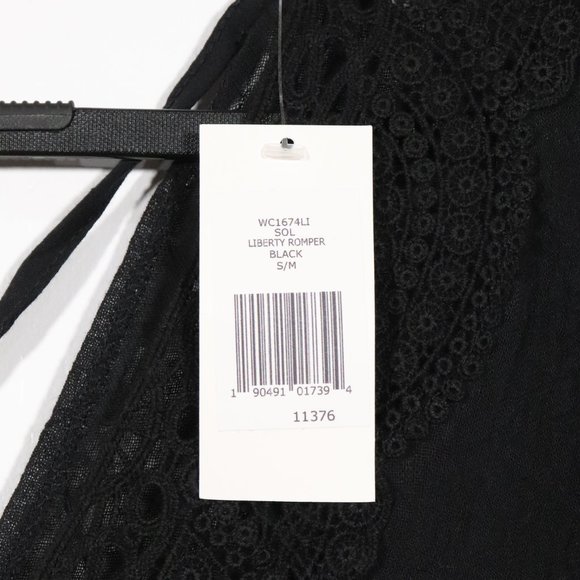 NWT Eberjey X Revolve Liberty Romper in Black Size S/M - Picture 9 of 13